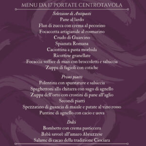 La Panarda Menu