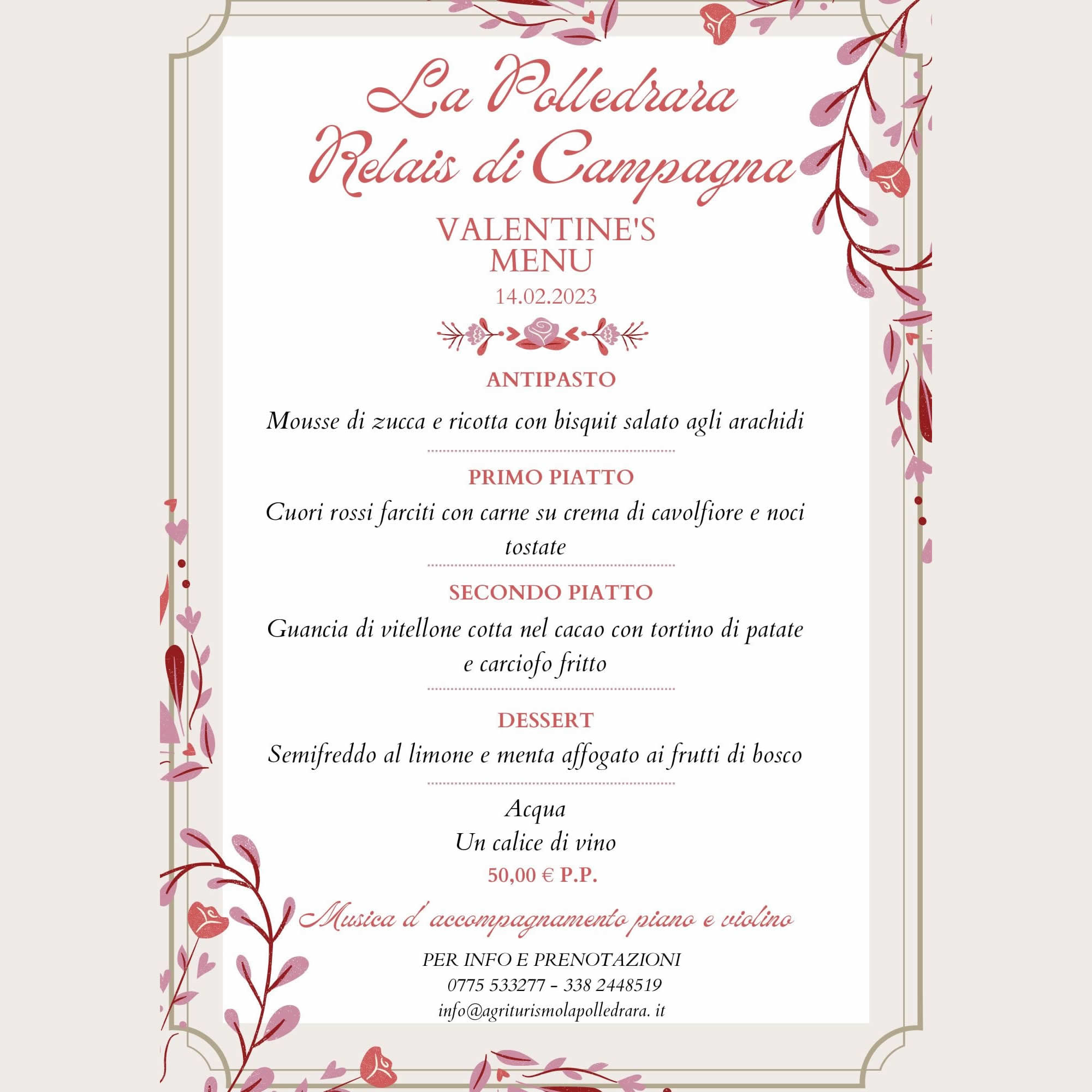 Featured image for “14 Febbraio 2023 – Valentine’s Menù”